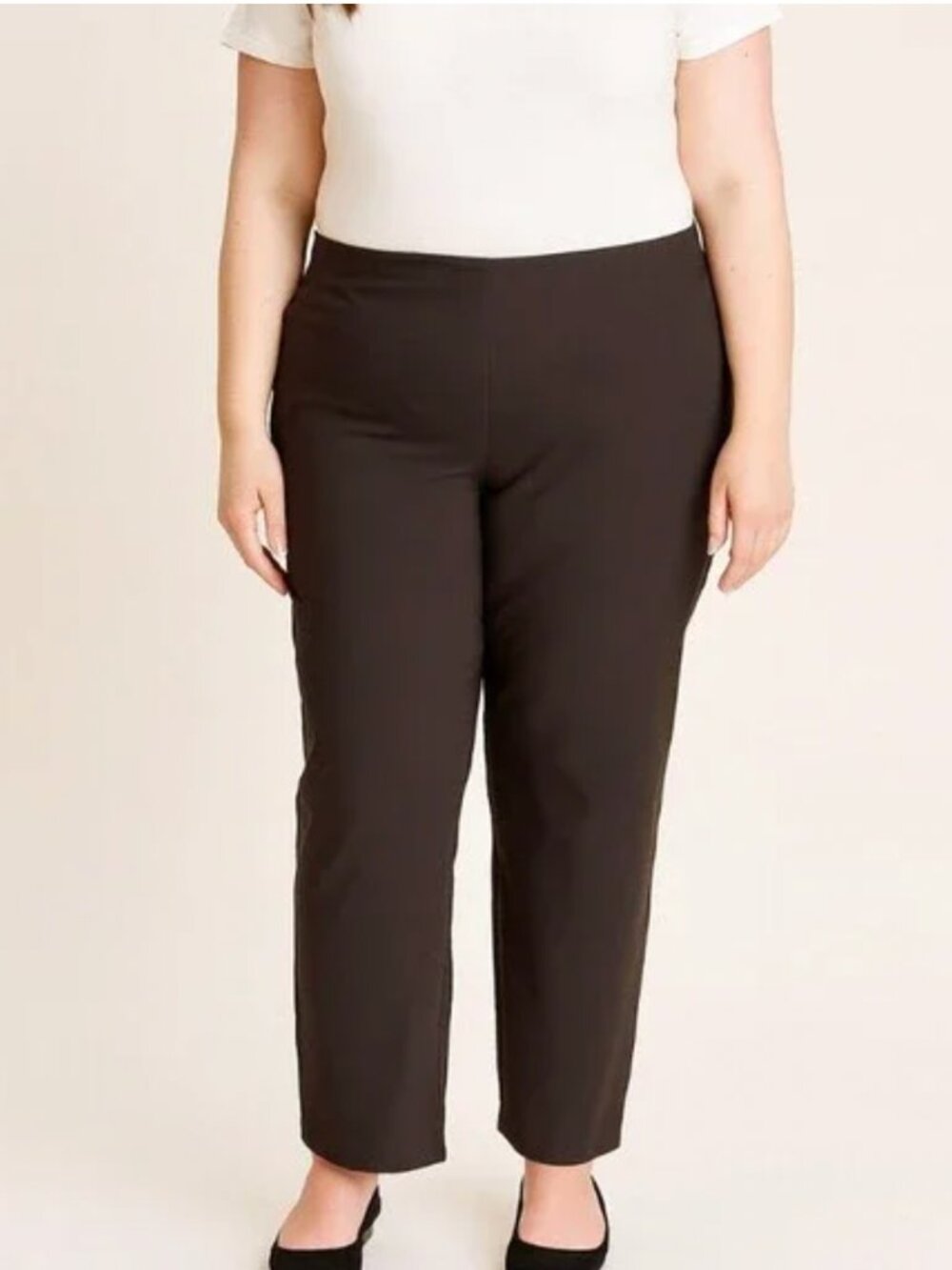 Share J Jill Ponte Slim Leg Pant Elastic Waist Size XL in Brown